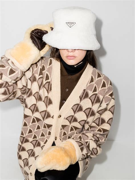 prada shearling bucket hat